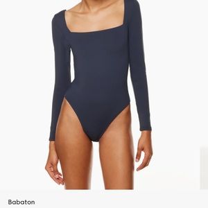 Grey/purple Wilfred contour square neck bodysuit